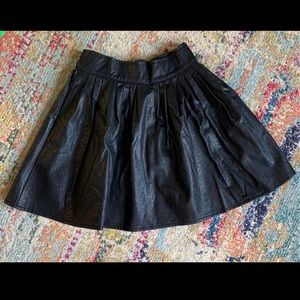 High Waist Faux Leather Skirt